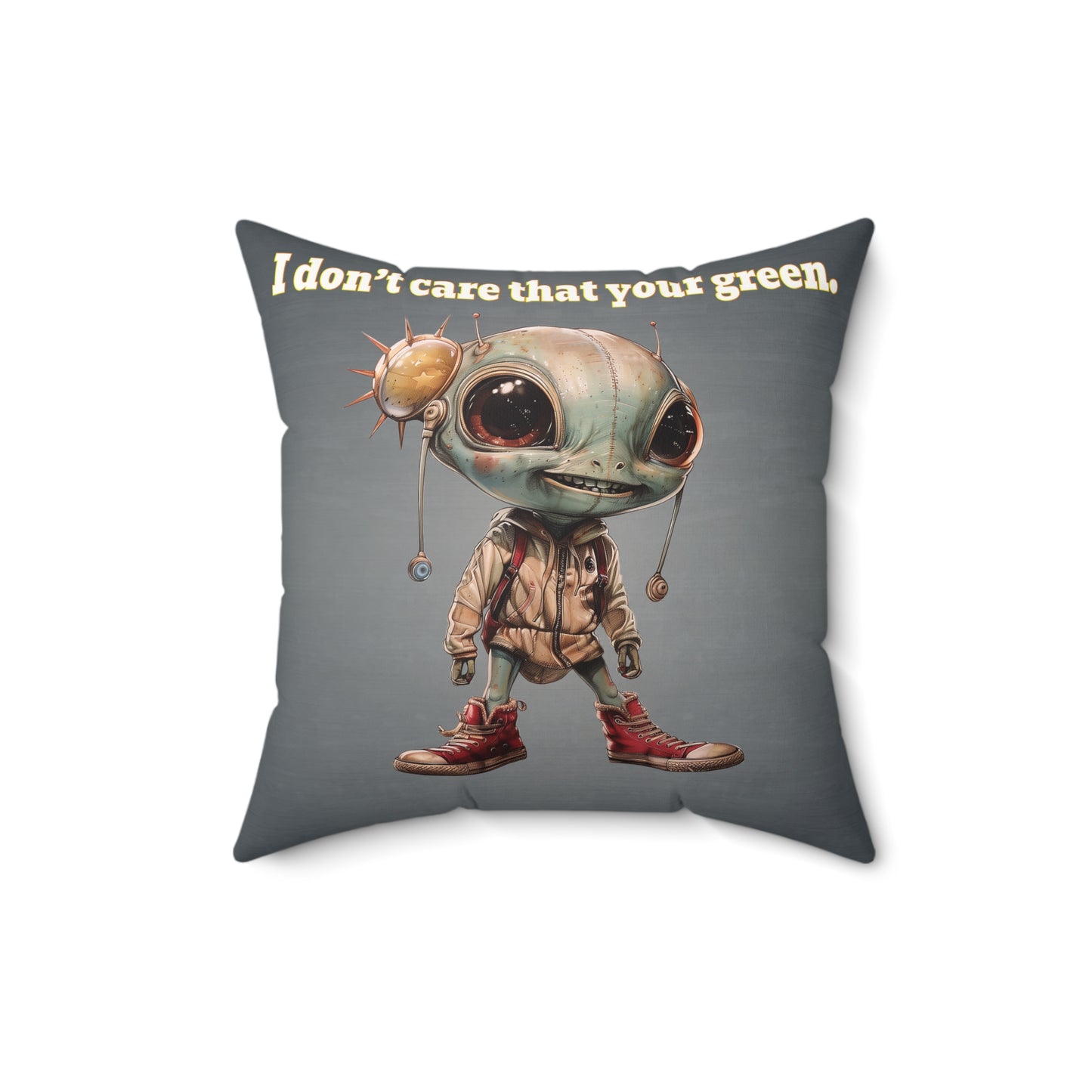 I don't care that your grey - Faux Suede Square Pillow - (grey-light grey)