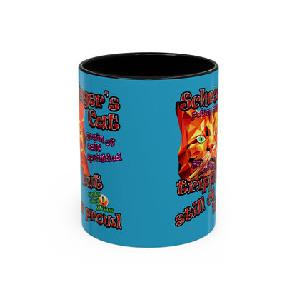 schrodinger's cat - Accent Mug (turquoise)