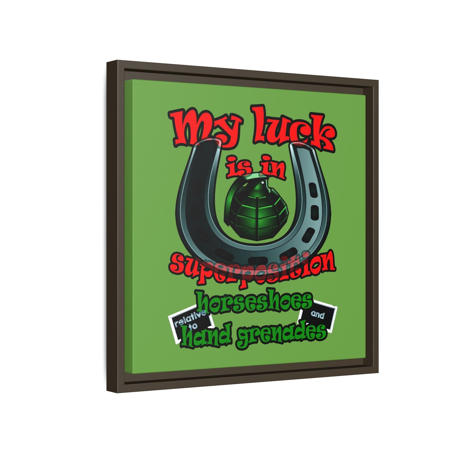 my luck - framed canvas art (green)