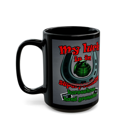 my luck - Black Mug (grey-light grey)