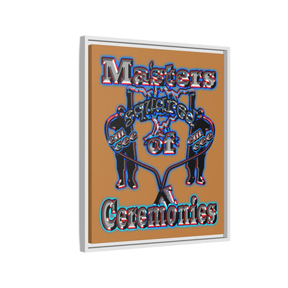 em cee squared - framed canvas art (light brown)