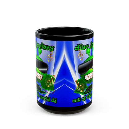 disc jockey - Black Mug (blue-white wave)