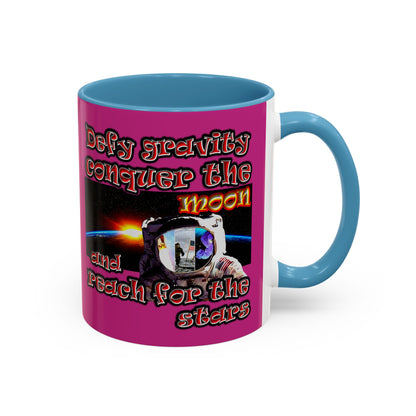 defy conquer reach - Accent Mug (pink)