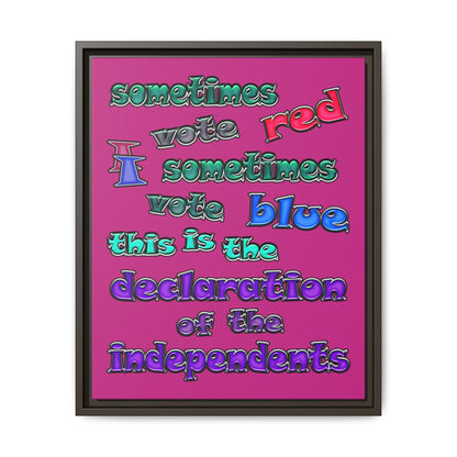 declaration of the independents - framed canvas art (pink)