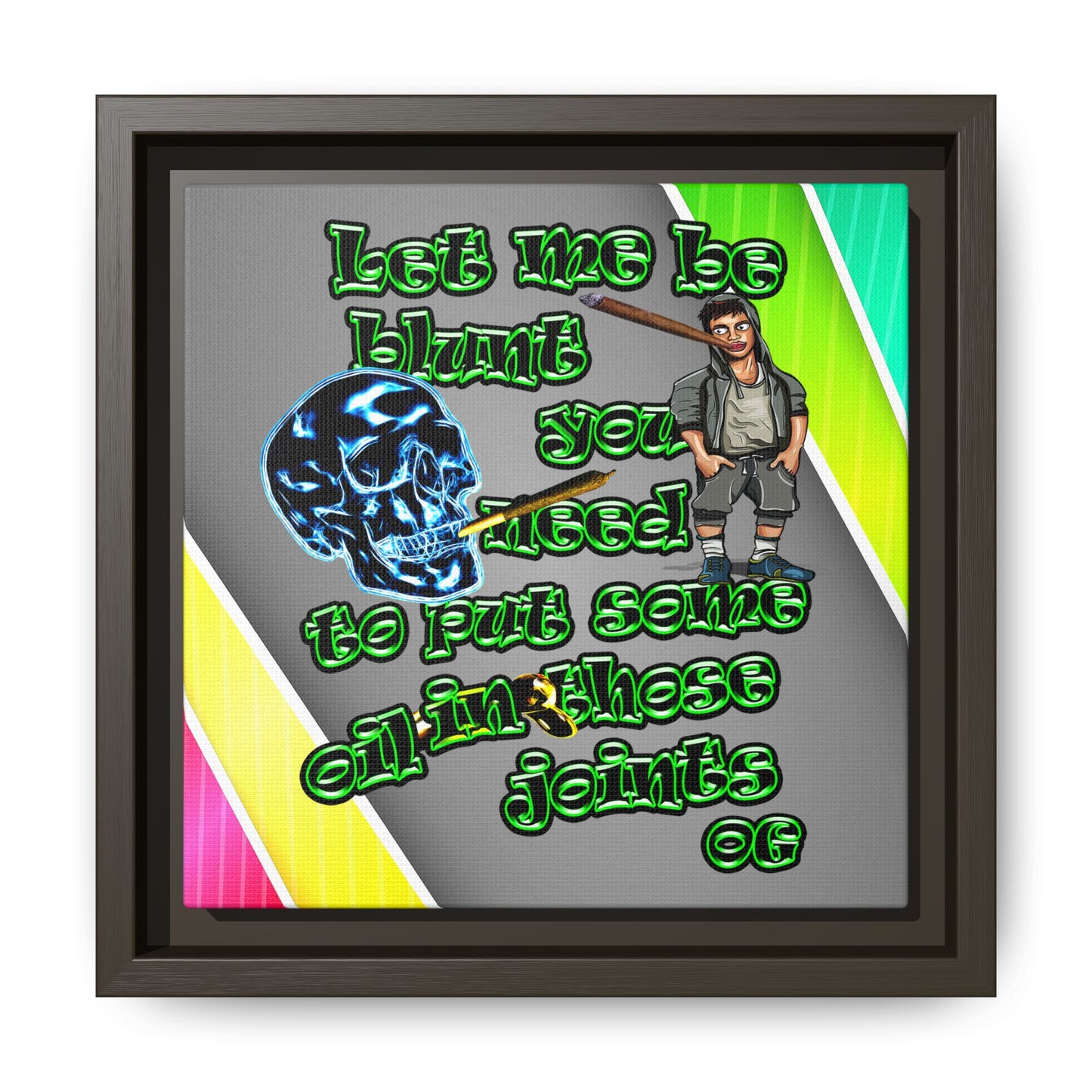 og - framed canvas art (rainbow split)