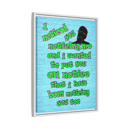 noticed you noticing - framed canvas art (faded blue)
