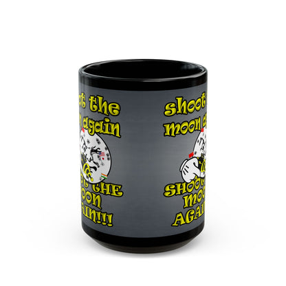 shoot the moon again - Black Mug (grey-light grey)