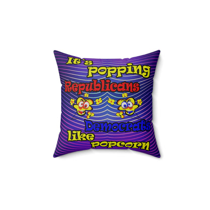popping like popcorn - Spun Polyester Square Pillow - (purple wave)