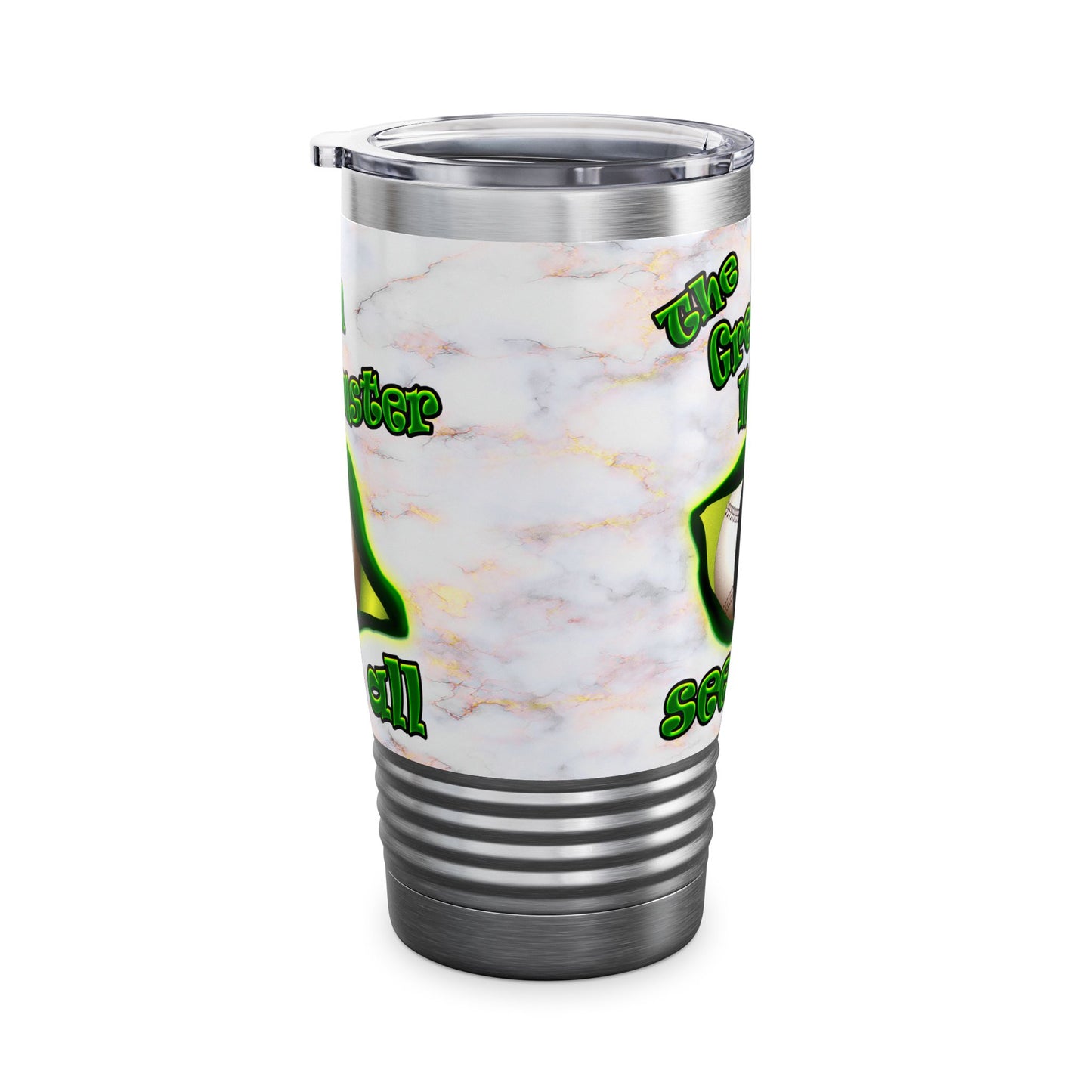 green monster - Ringneck Tumbler, 20oz (white marble)