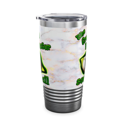 green monster - Ringneck Tumbler, 20oz (white marble)