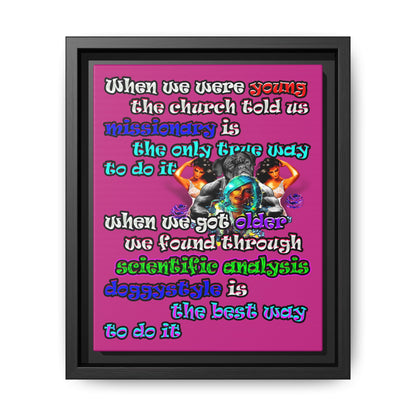 doggystyle - framed canvas art (pink)