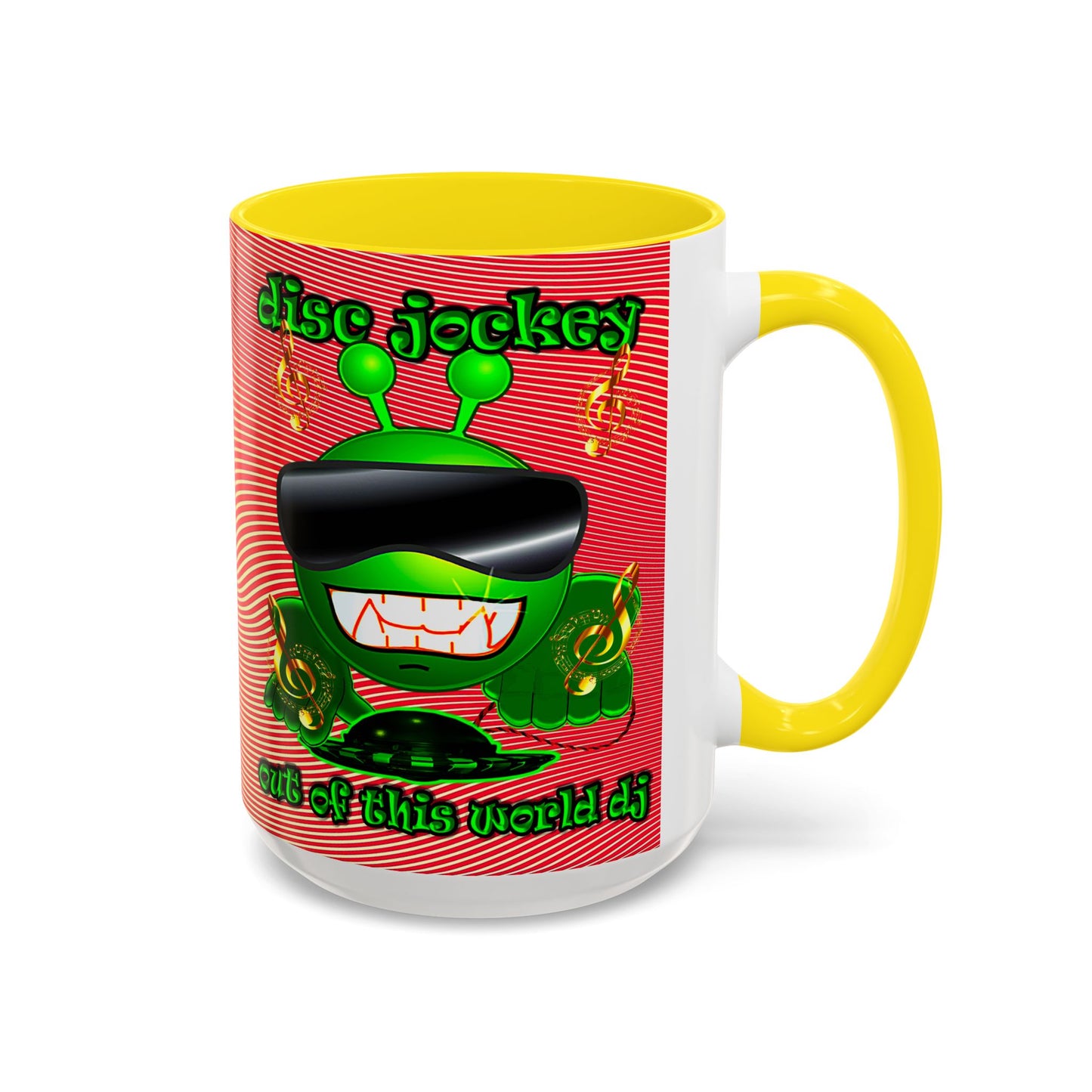 disc jockey - Accent Mug (yellow-orange wave)