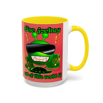 disc jockey - Accent Mug (yellow-orange wave)
