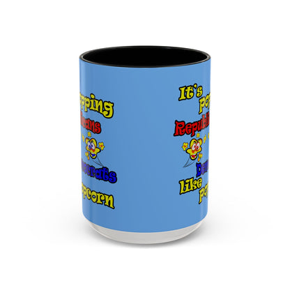 popping like popcorn - Accent Mug (light blue)