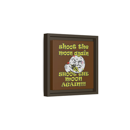shoot the moon again - framed canvas art (brown)
