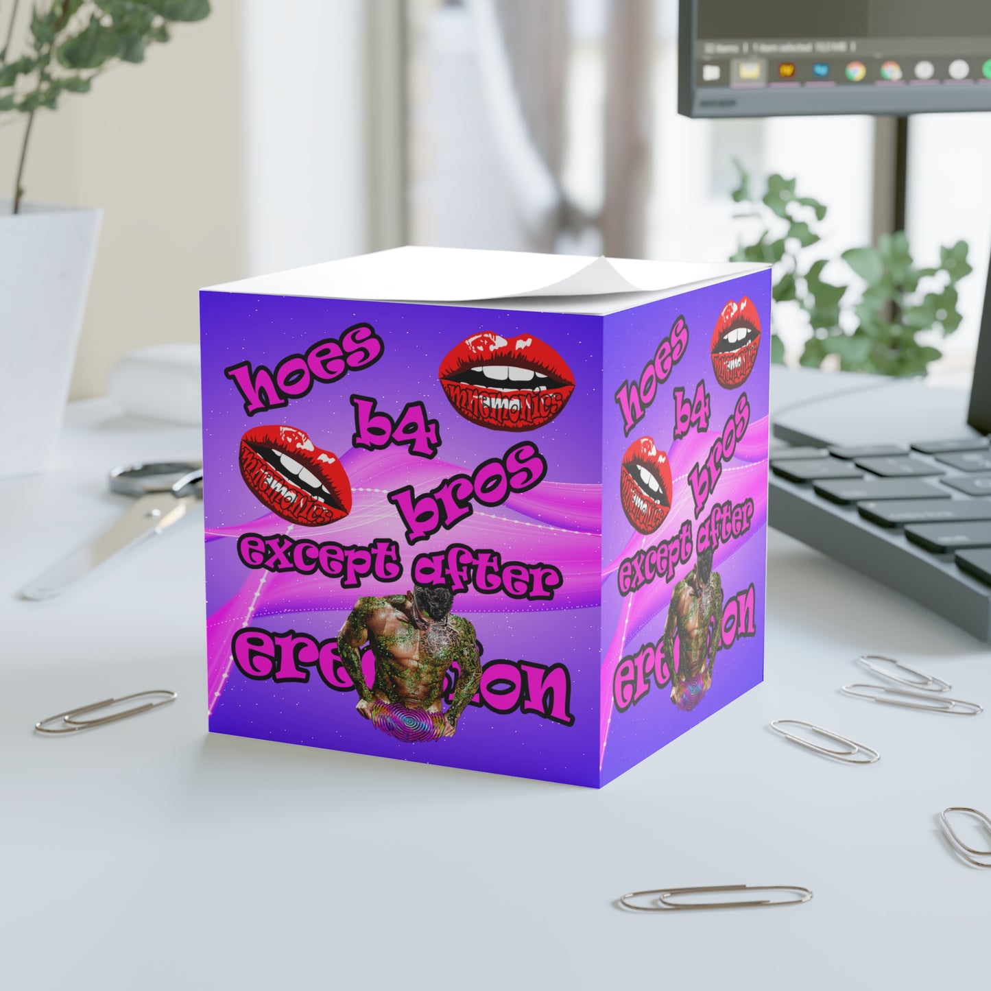 hoes b4 bros - note cube (purple-pink wave)