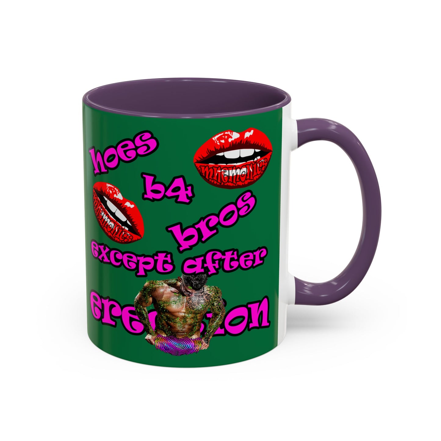 hoes b4 bros - Accent Mug (dark green)