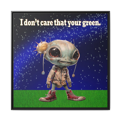 I don't care that your green - framed canvas art ('snoops' background)