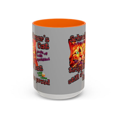 schrodinger's cat - Accent Mug (light grey)