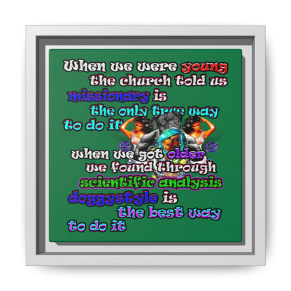 doggystyle - framed canvas art (dark green)