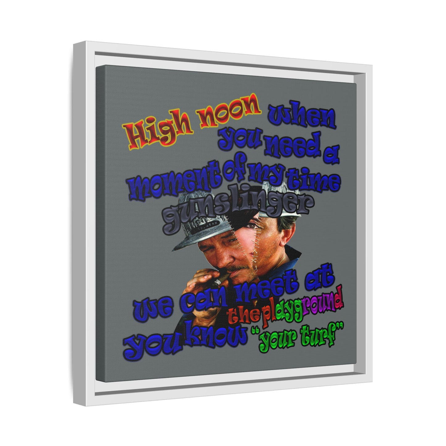 high noon - framed canvas art (dark grey)