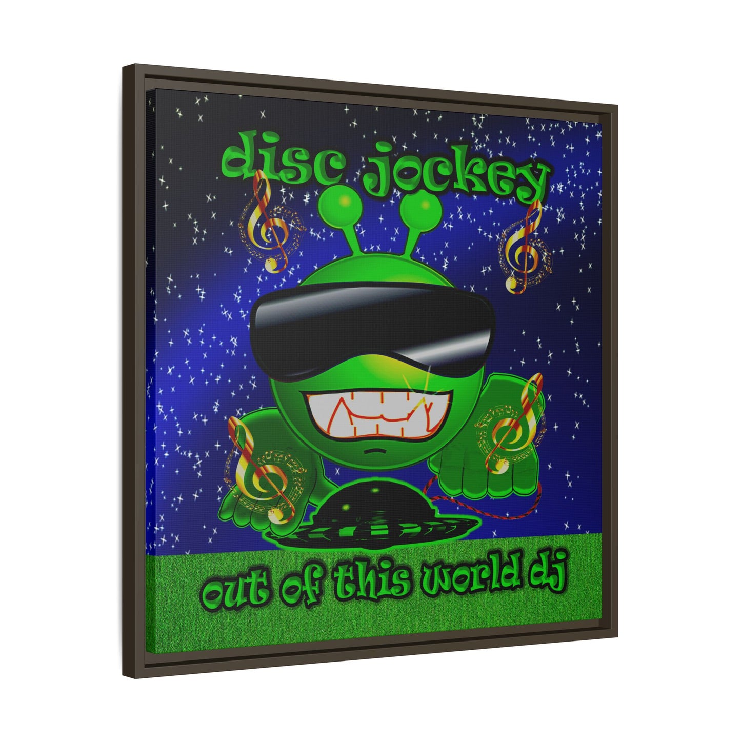 disc jockey - framed canvas art ('snoops' background)