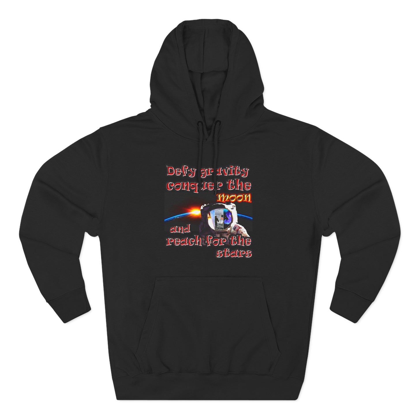 defy conquer reach - Three-Panel Fleece Hoodie