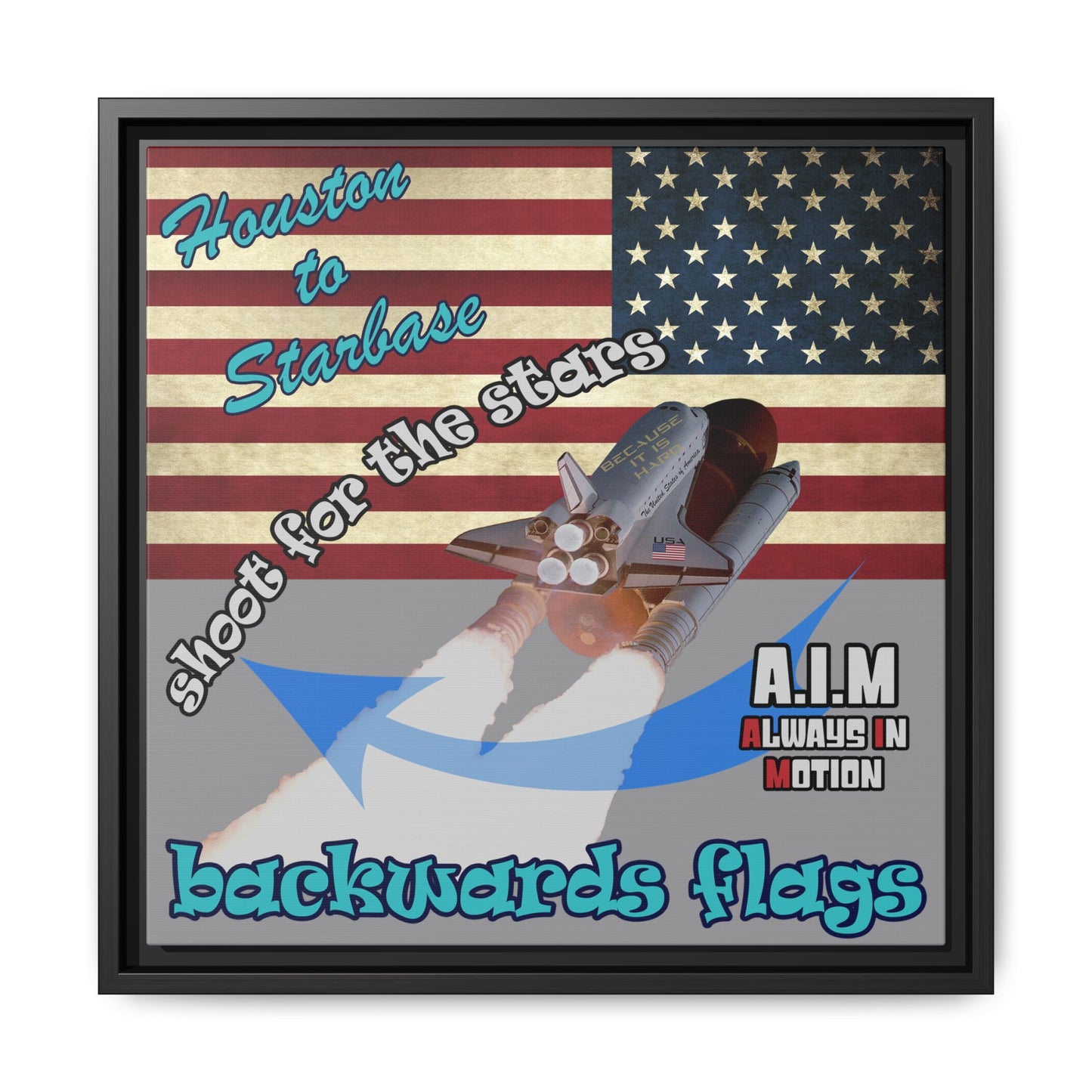 shoot for the stars - framed canvas art (grey)