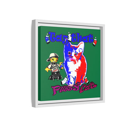 tag that - framed canvas art (dark green)