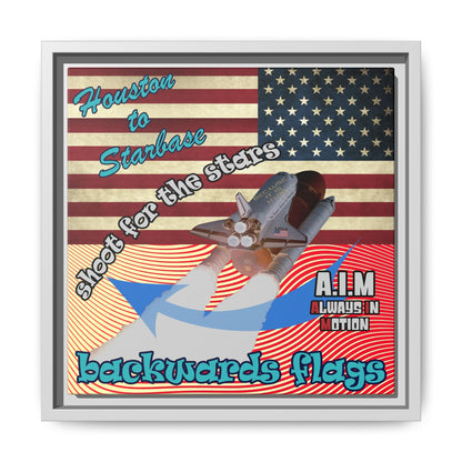 shoot for the stars - framed canvas art (yellow-orange wave)