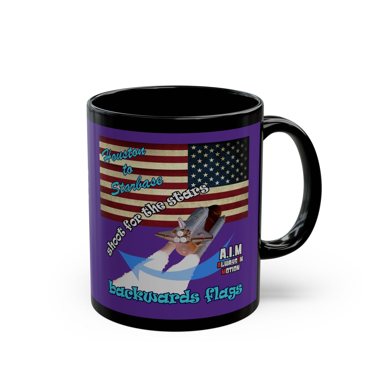 shoot for the stars - Black Mug (purple)