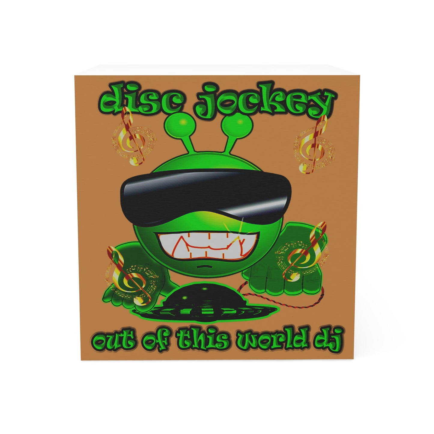 disc jockey - note cube (light brown)