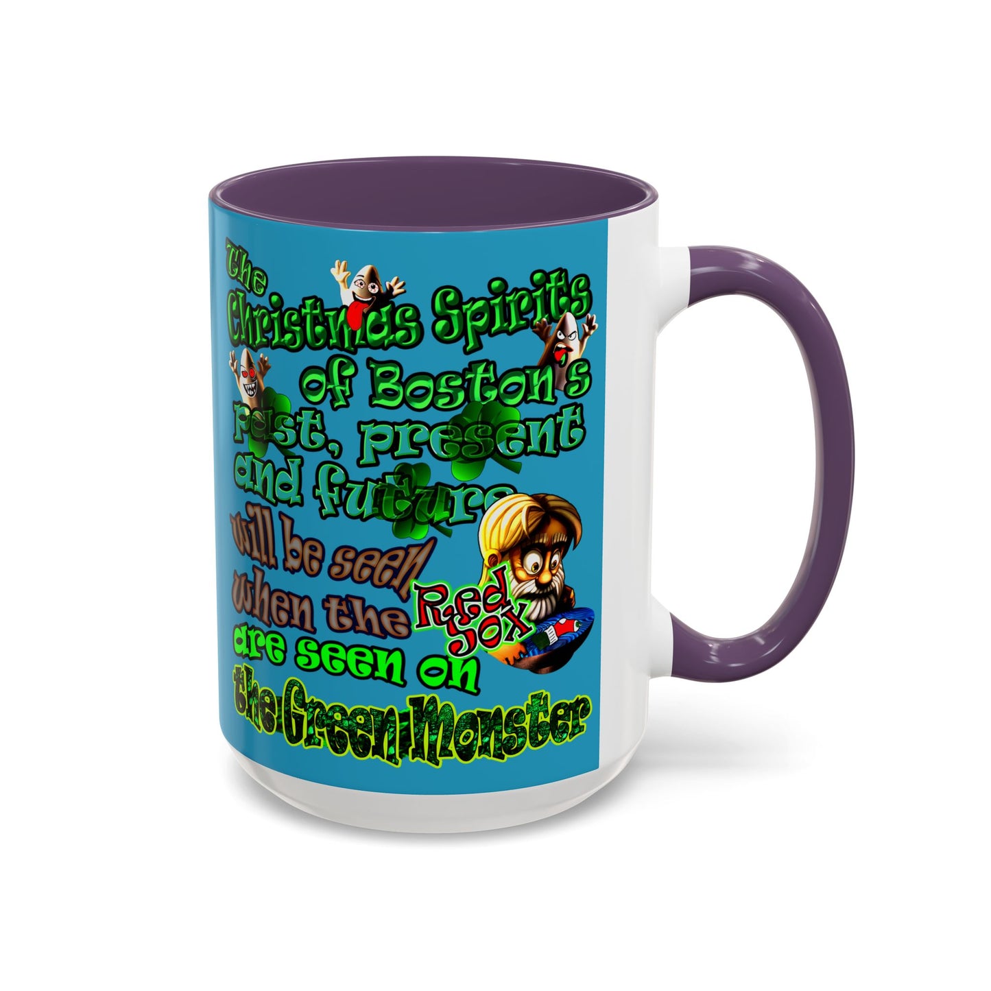 christmas spirits of boston - Accent Mug (turquoise)