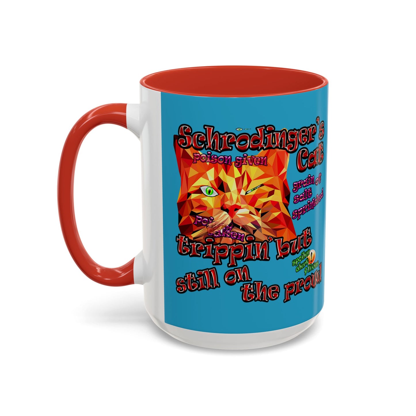 schrodinger's cat - Accent Mug (turquoise)
