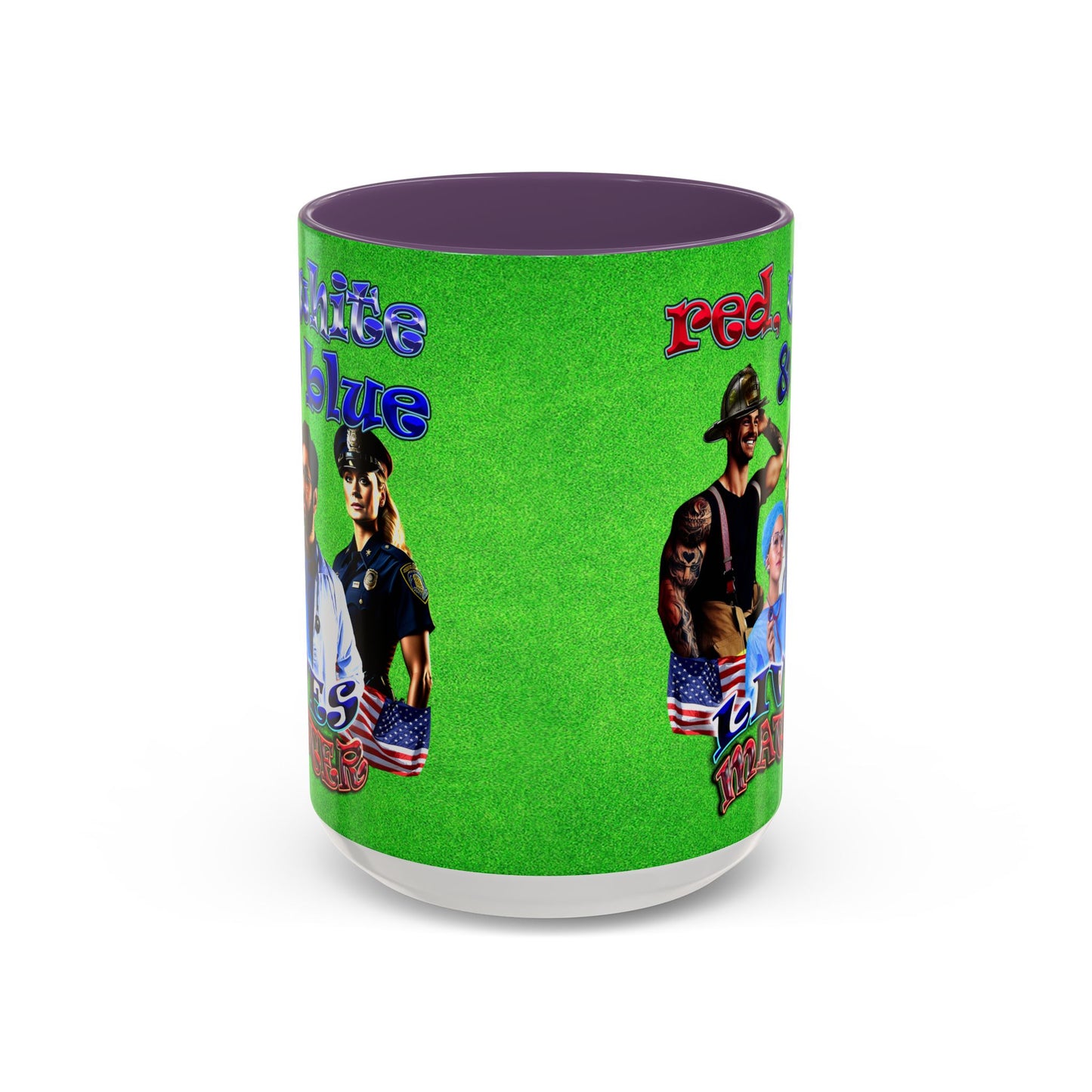 rw&b lives matter - Accent Mug (green turf)