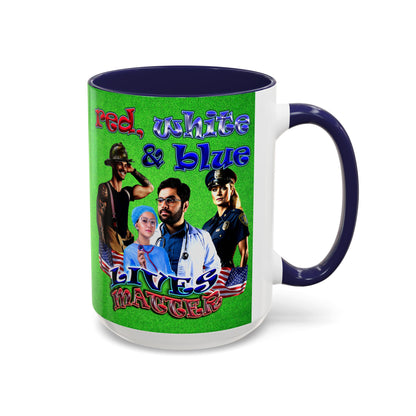 rw&b lives matter - Accent Mug (green turf)