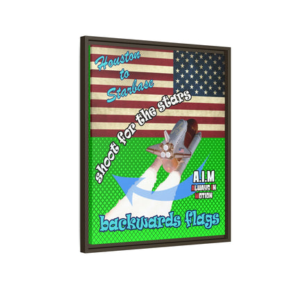 shoot for the stars - framed canvas art (logo green)
