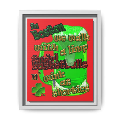 celtics logo - framed canvas art (red)