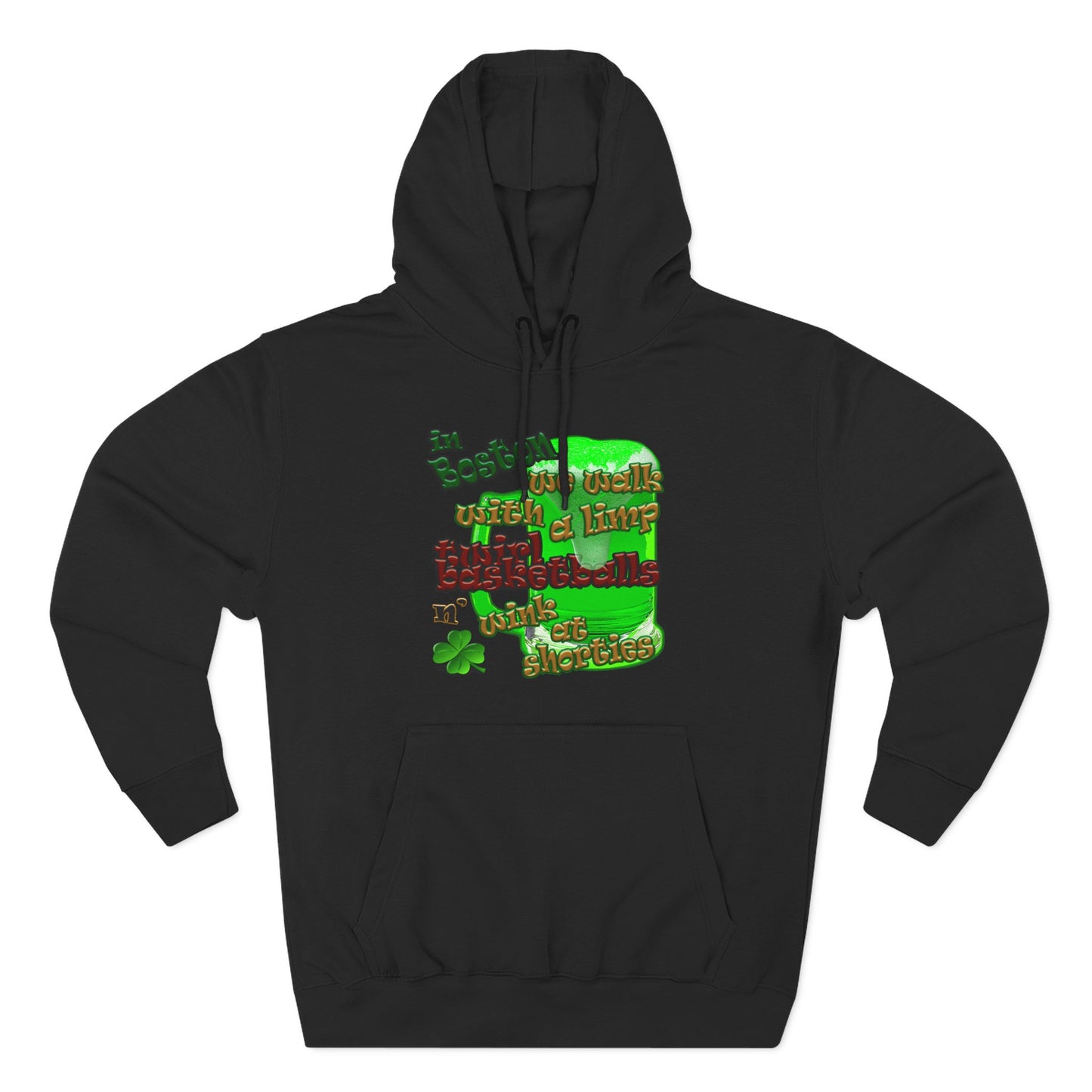 celtics logo - Three-Panel Fleece Hoodie