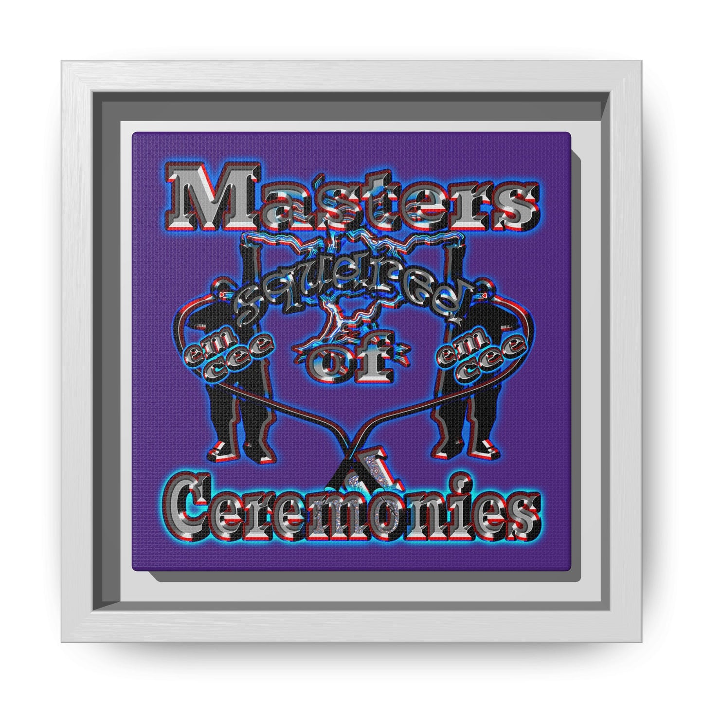 em cee squared - framed canvas art (purple)