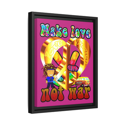 love peace - framed canvas art (pink)