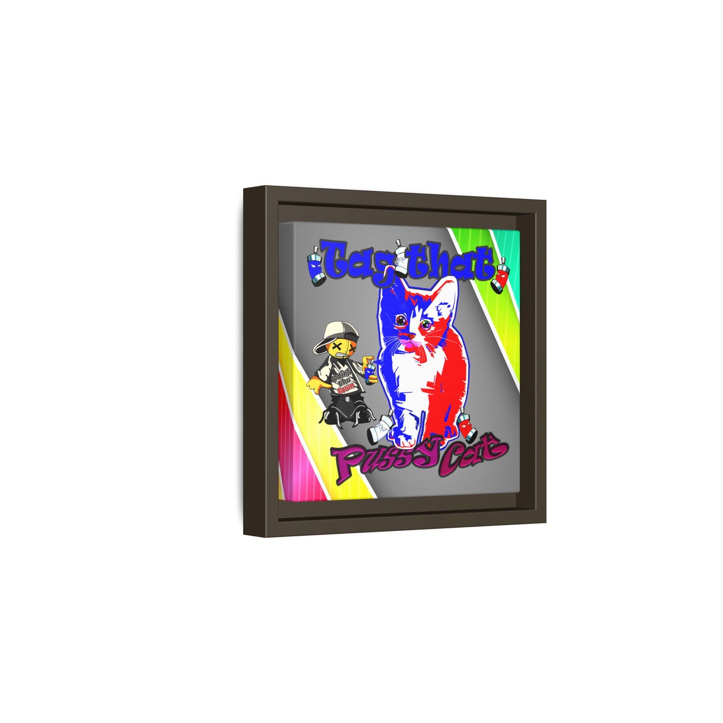tag that - framed canvas art (rainbow split)