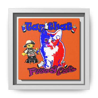 tag that - framed canvas art (orange)