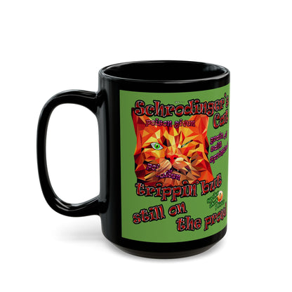 schrodinger's cat - Black Mug (green)