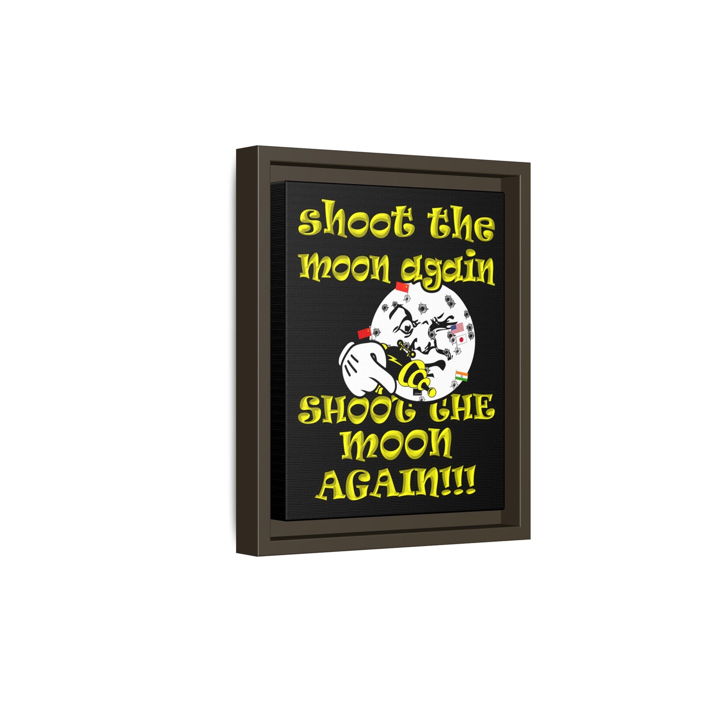 shoot the moon again - framed canvas art (black)