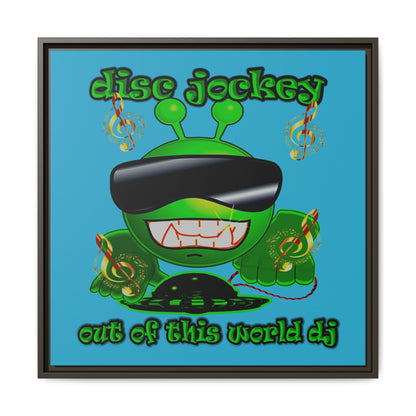 disc jockey - framed canvas art (turquoise)