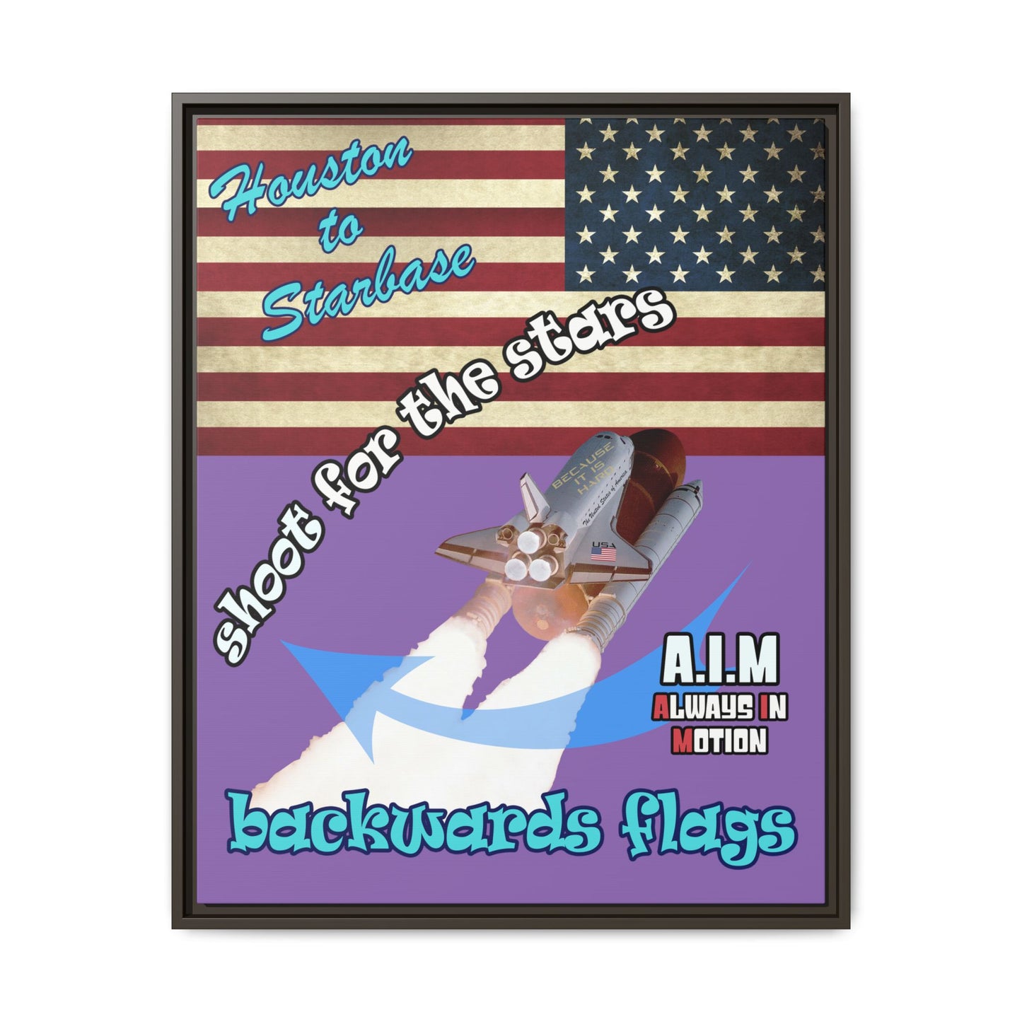 shoot for the stars - framed canvas art (light purple)