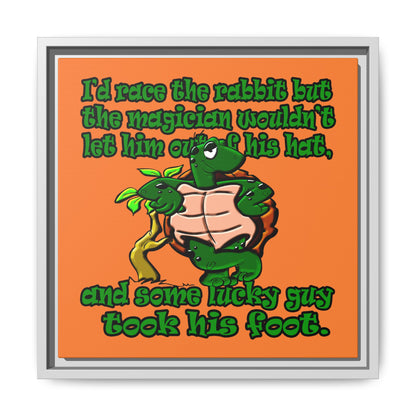 turtle race - framed canvas art (crusta)