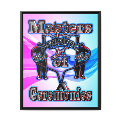 em cee squared - framed canvas art (light blue-pink wave)