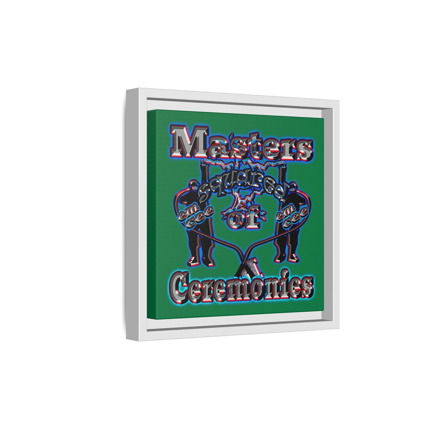 em cee squared - framed canvas art (dark green)